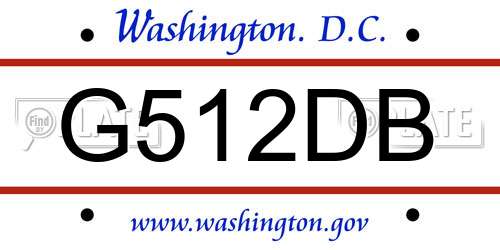 G512DB District Of Columbia License Plate