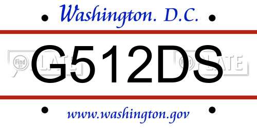 G512DS District Of Columbia License Plate