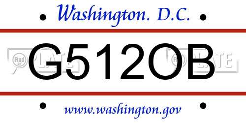 G512OB District Of Columbia License Plate
