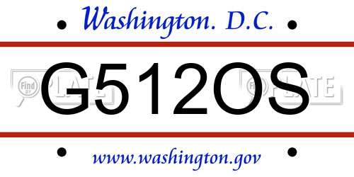 G512OS District Of Columbia License Plate