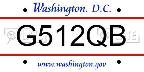 G512QB District Of Columbia License Plate