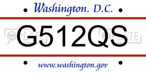 G512QS District Of Columbia License Plate