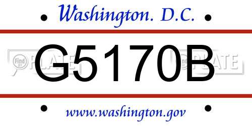 G5170B District Of Columbia License Plate