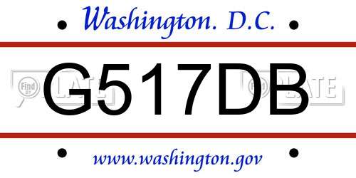 G517DB District Of Columbia License Plate