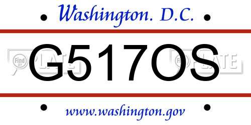 G517OS District Of Columbia License Plate