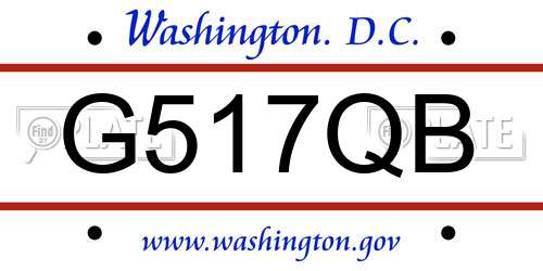 G517QB District Of Columbia License Plate