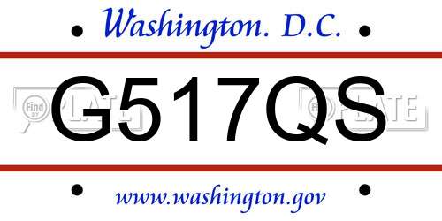 G517QS District Of Columbia License Plate