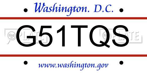 G51TQS District Of Columbia License Plate