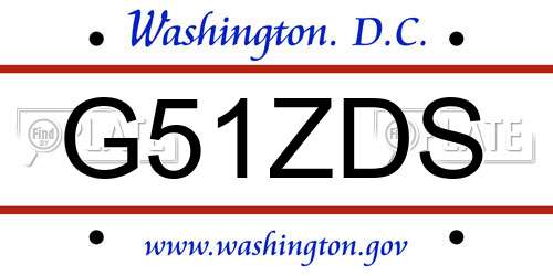 G51ZDS District Of Columbia License Plate