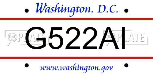 G522AI District Of Columbia License Plate