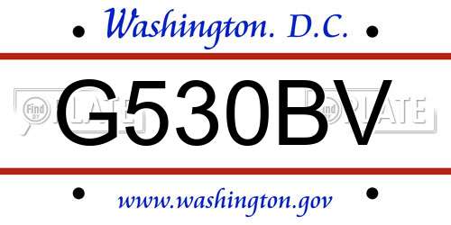 G530BV District Of Columbia License Plate