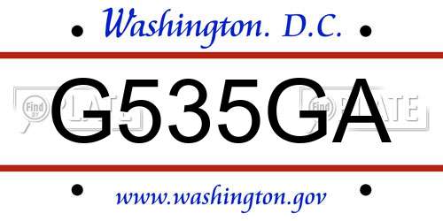 G535GA District Of Columbia License Plate