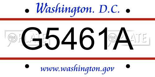 G5461A District Of Columbia License Plate