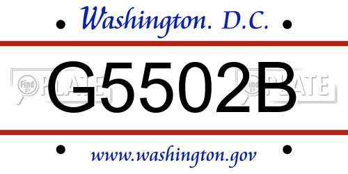 G5502B District Of Columbia License Plate