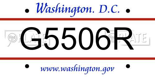 G5506R District Of Columbia License Plate
