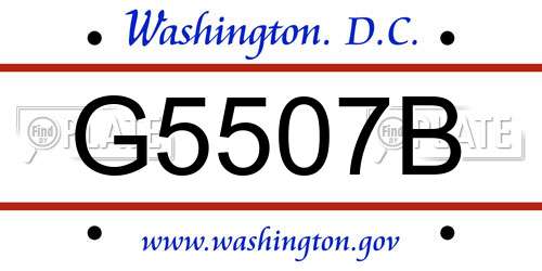 G5507B District Of Columbia License Plate