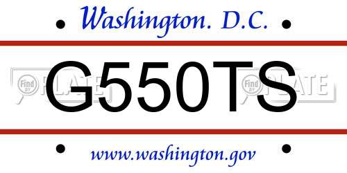 G550TS District Of Columbia License Plate