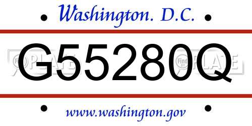 G55280Q District Of Columbia License Plate