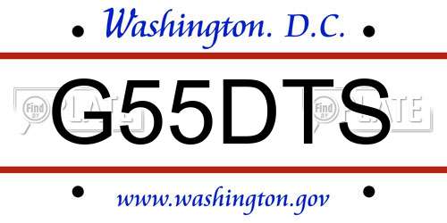 G55DTS District Of Columbia License Plate