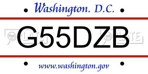 G55DZB District Of Columbia License Plate