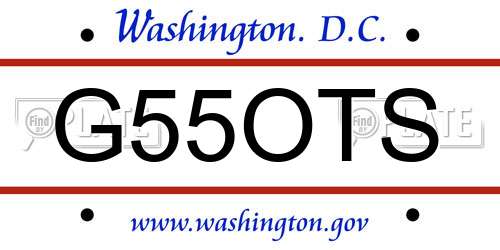 G55OTS District Of Columbia License Plate
