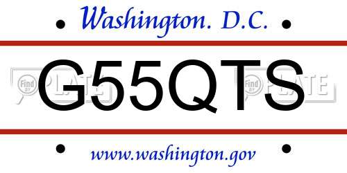 G55QTS District Of Columbia License Plate