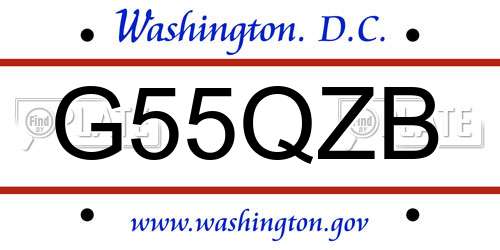 G55QZB District Of Columbia License Plate