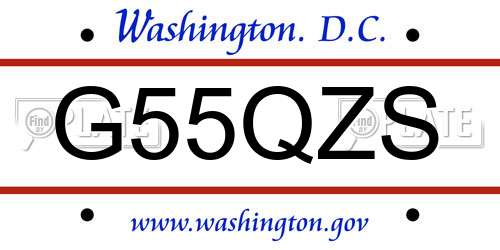 G55QZS District Of Columbia License Plate