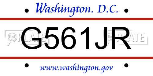 G561JR District Of Columbia License Plate
