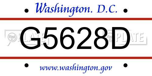 G5628D District Of Columbia License Plate