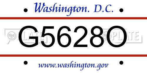 G5628O District Of Columbia License Plate
