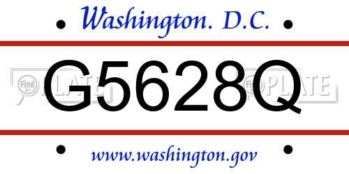 G5628Q District Of Columbia License Plate