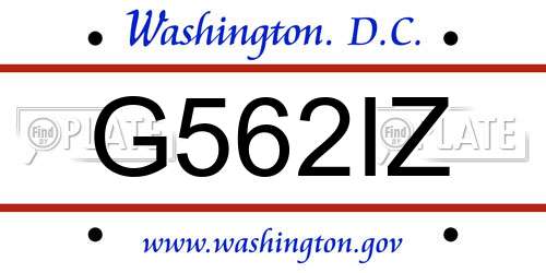 G562IZ District Of Columbia License Plate