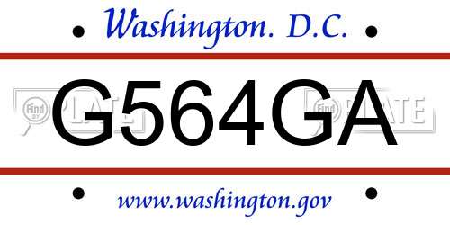 G564GA District Of Columbia License Plate