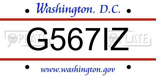 G567IZ District Of Columbia License Plate