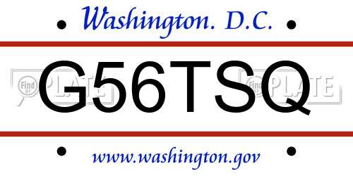 G56TSQ District Of Columbia License Plate
