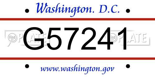 G57241 District Of Columbia License Plate