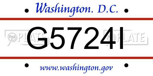 G5724I District Of Columbia License Plate