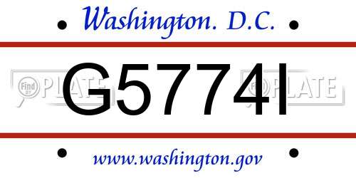 G5774I District Of Columbia License Plate
