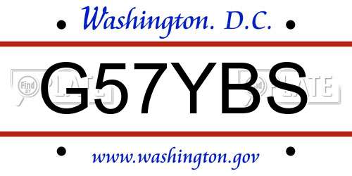 G57YBS District Of Columbia License Plate