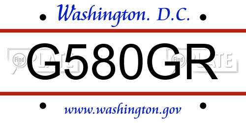 G580GR District Of Columbia License Plate