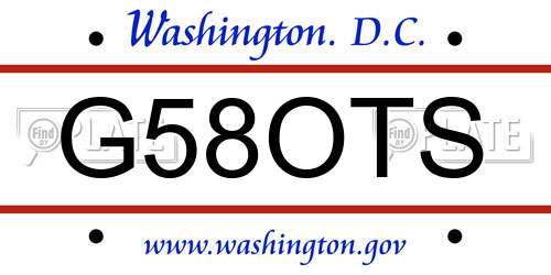 G58OTS District Of Columbia License Plate