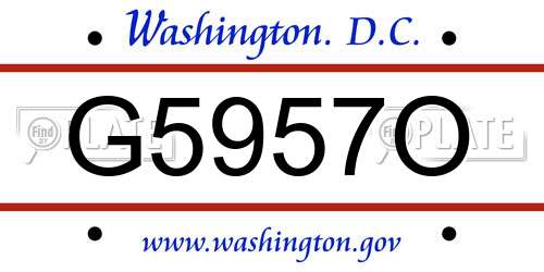 G5957O District Of Columbia License Plate