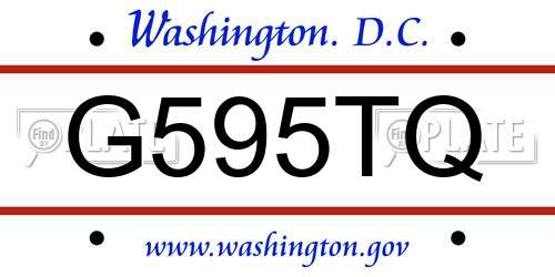 G595TQ District Of Columbia License Plate