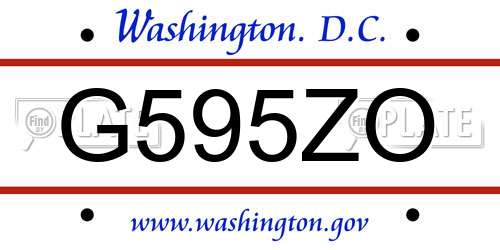 G595ZO District Of Columbia License Plate