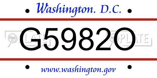 G5982O District Of Columbia License Plate
