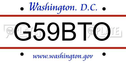 G59BTO District Of Columbia License Plate