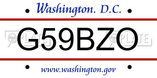 G59BZO District Of Columbia License Plate