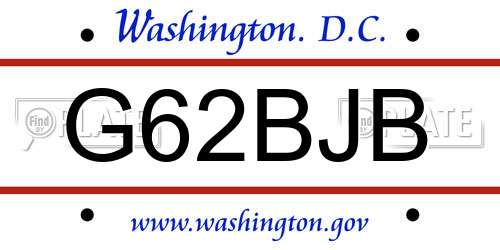 G62BJB District Of Columbia License Plate