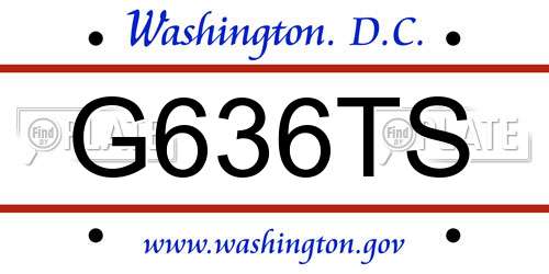 G636TS District Of Columbia License Plate